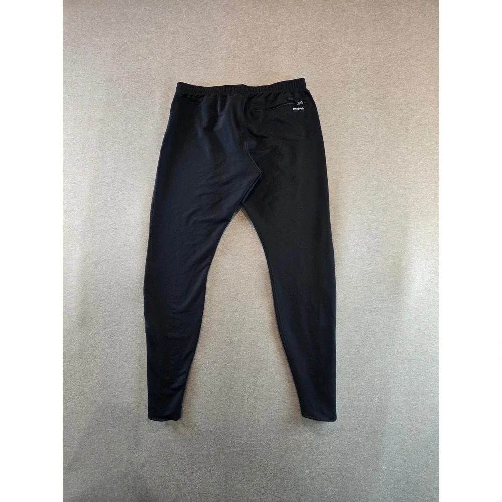 Patagonia Running Tights Men Large Black Ankle Zip Performance Pants Gorpcore